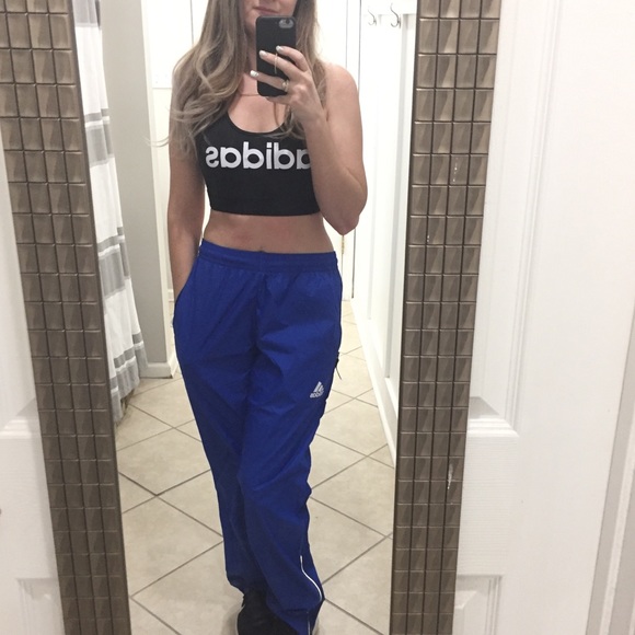 royal blue adidas pants womens